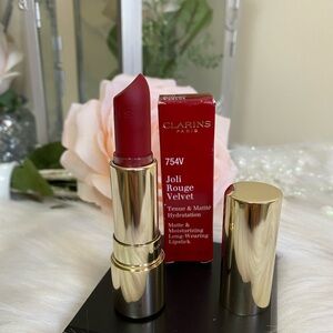 Clarins Joli Rouge Velvet Lipstick 754V DEEP RED